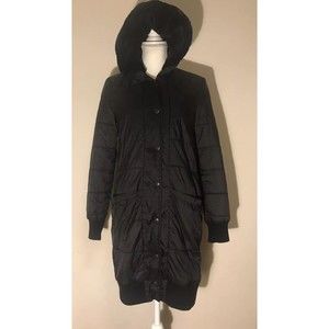 EXPRESS LONG LIGHTWEIGHT PACKABLE BLACK PUFFER JACKET / COAT SIZE XS $228